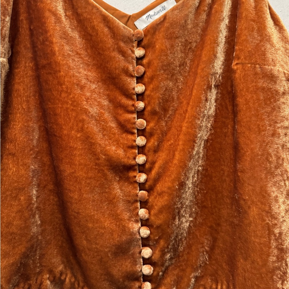 Madewell size 8 velvet button tank top - Picture 2 of 4